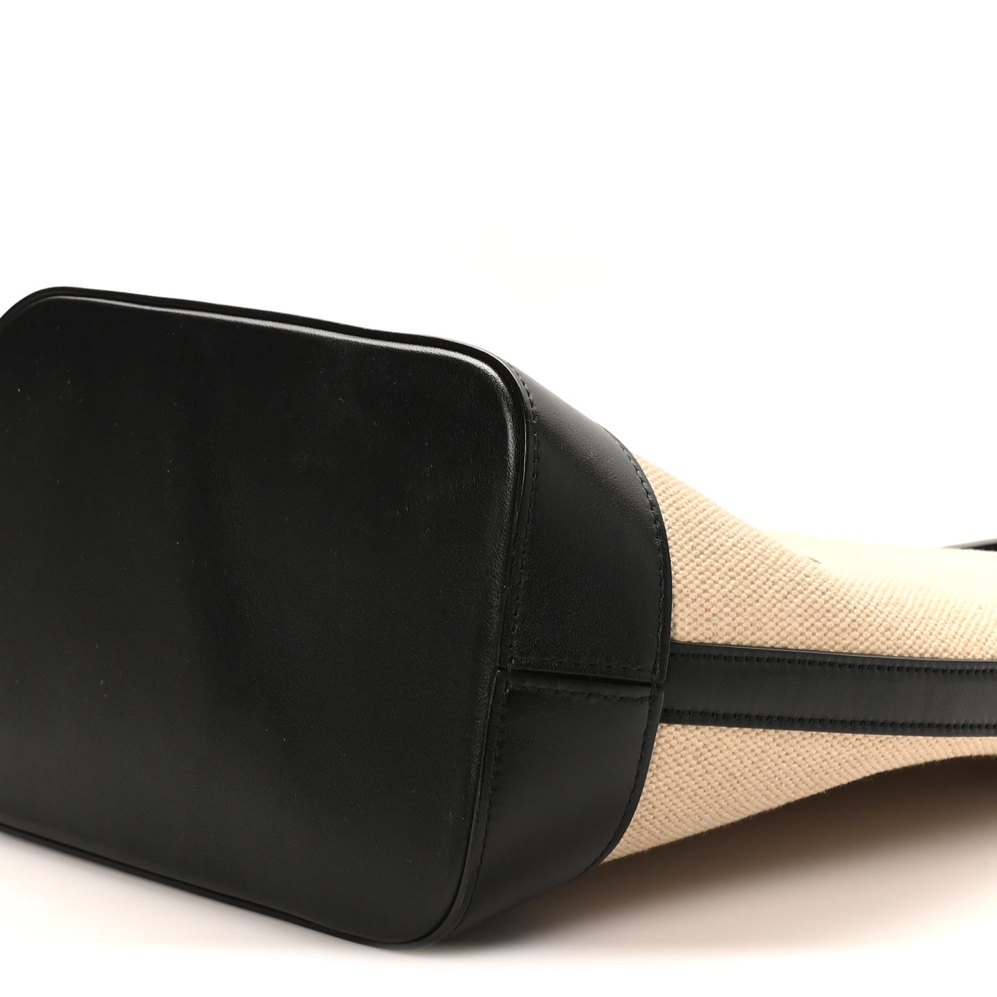 Canvas Calfskin Triomphe Small Bucket Bag Vanilla Black