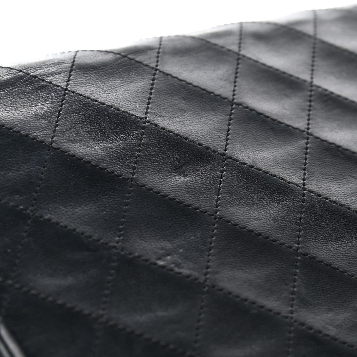 Lambskin Quilted Medium Double Flap Black