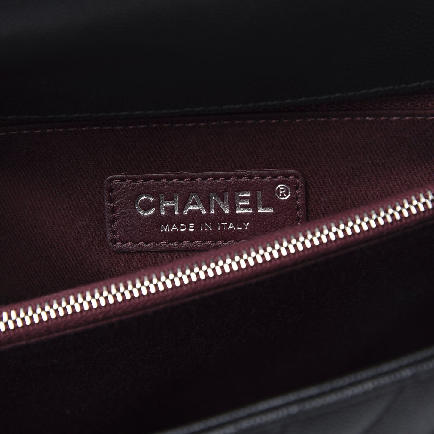 Caviar Chevron Quilted Medium Coco Handle Flap Black