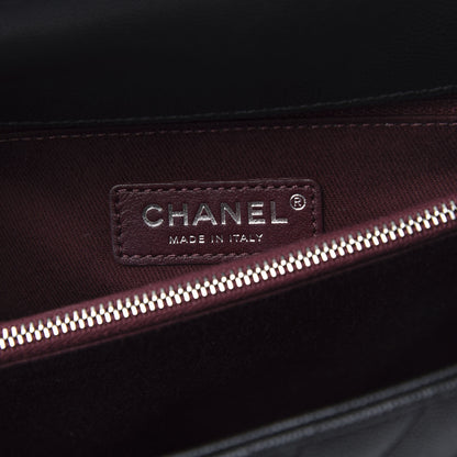 Chanel Caviar Chevron Quilted Medium Coco Handle Flap Black 8 of 13