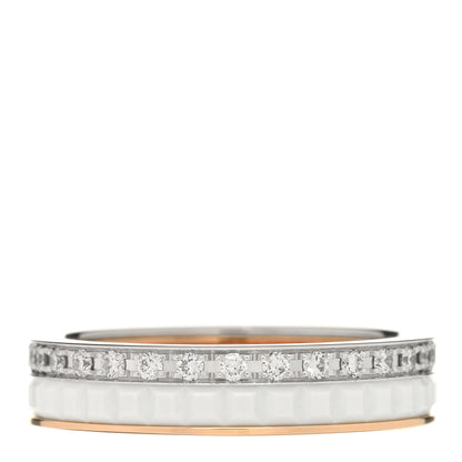 Boucheron 18K Pink White Gold Ceramic Diamond Quatre Classique Wedding Band Ring 46 3.75 1 of 3
