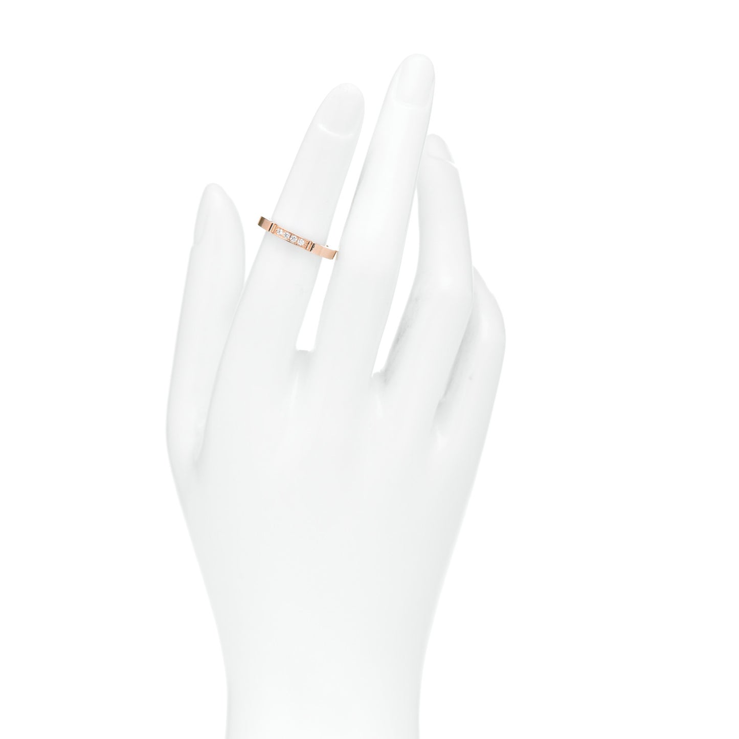 18K Pink Gold Diamond Maillon Panthere Wedding Band Ring 49 5