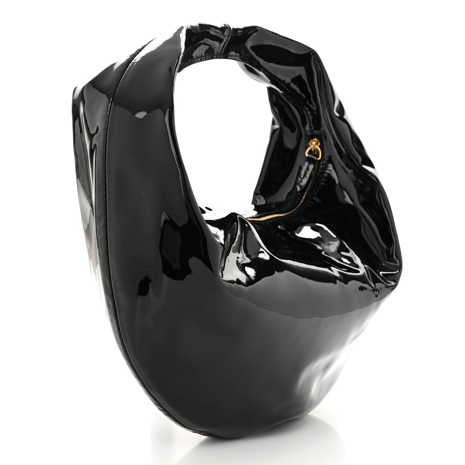 Khaite Patent Medium Olivia Hobo Black 3 of 9