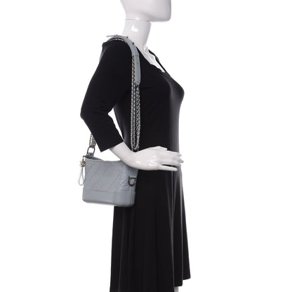 Chanel Aged Calfskin Quilted Small Gabrielle Hobo Light Blue 2 of 12