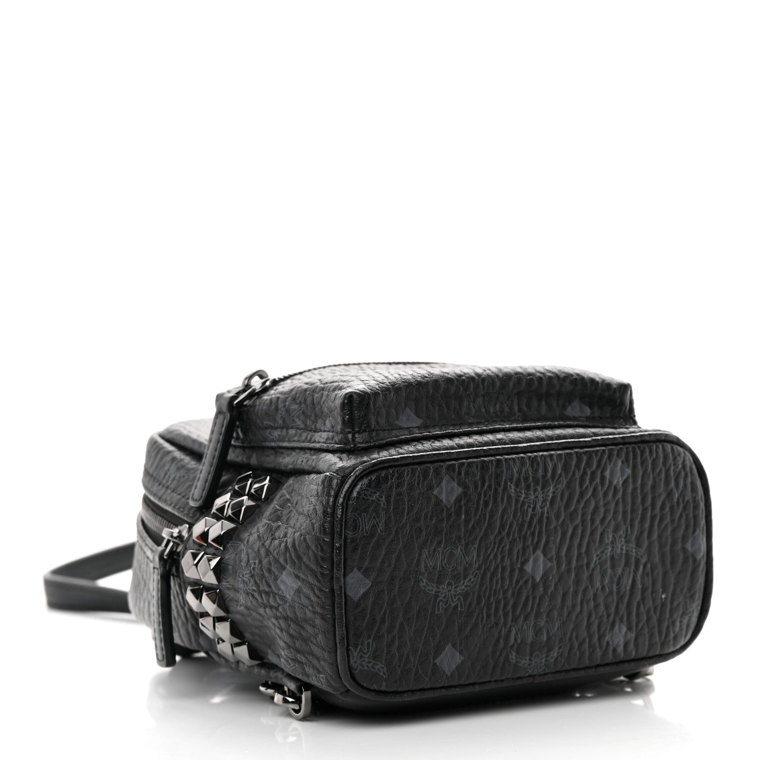 MCM Visetos Side Stud X-Mini Stark Bebe Boo Backpack Black 4 of 22