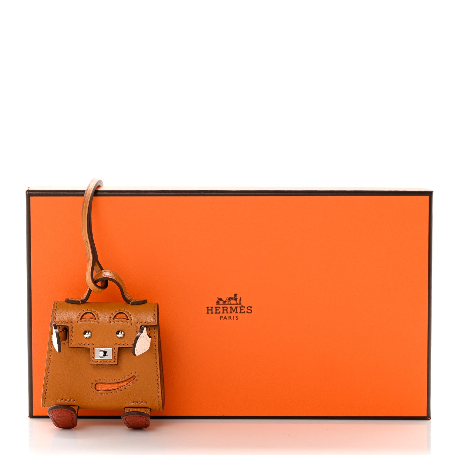 Hermes Tadelakt Chevre Mysore Kelly Quelle Idole Bag Charm Gold 6 of 6