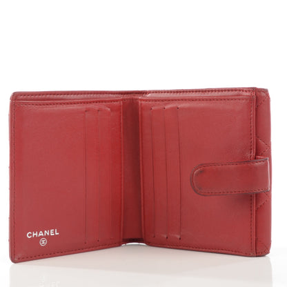 Chanel Lambskin Quilted French Flap Wallet Red 10 of 14