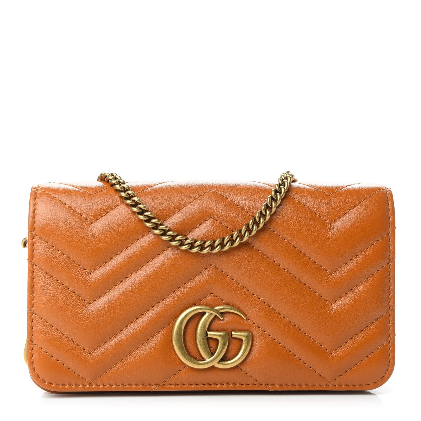 Calfskin Matelasse GG Marmont Mini Bag Cognac