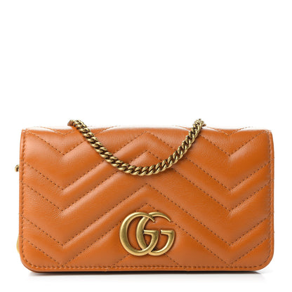 Gucci Calfskin Matelasse GG Marmont Mini Bag Cognac 1 of 8