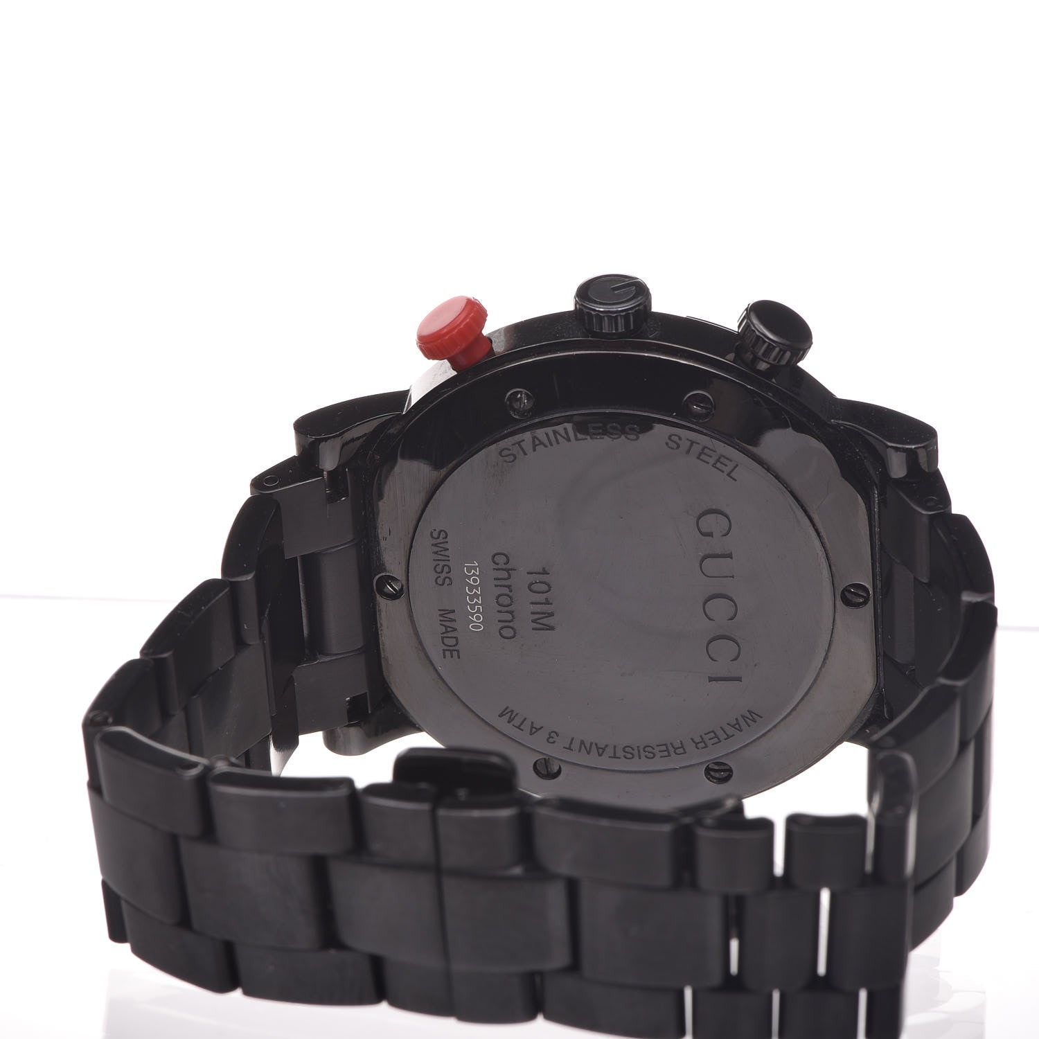 Gucci Stainless Steel Red Topaz 44mm G-Chrono Quartz Watch Black 4 of 6