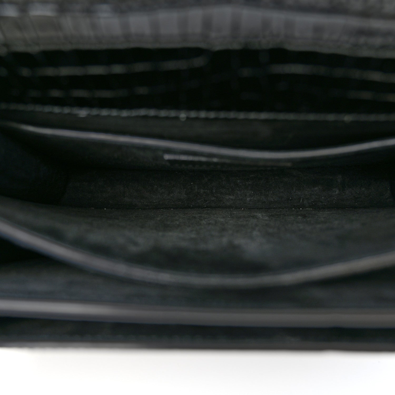 Saint Laurent Calfskin Crocodile Embossed Medium Monochrome Monogram Sunset Black 5 of 9