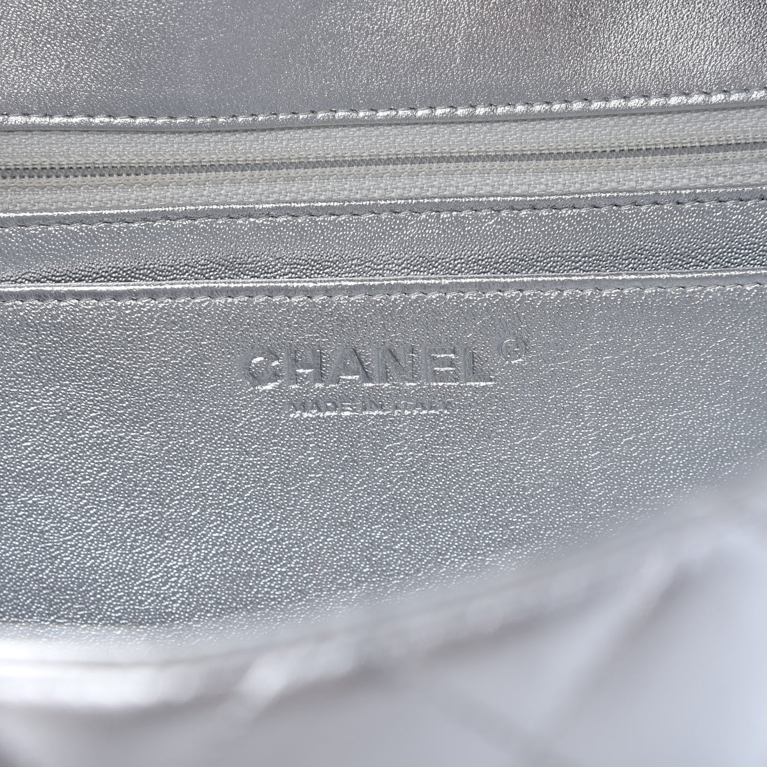 Chanel Metallic Lambskin Quilted Jumbo Single Flap Silver 8 of 10