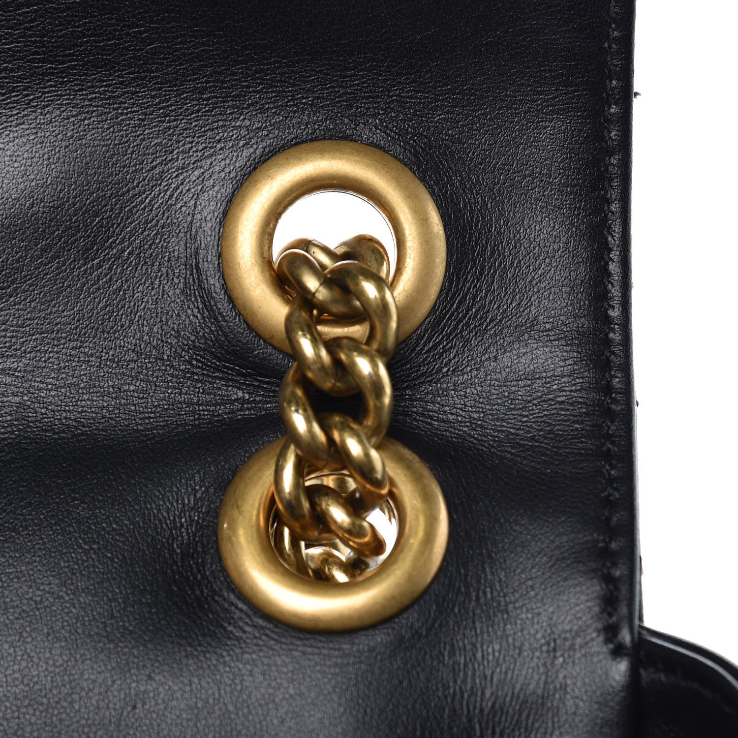 Gucci Calfskin Matelasse Small GG Marmont Shoulder Bag Black 11 of 12