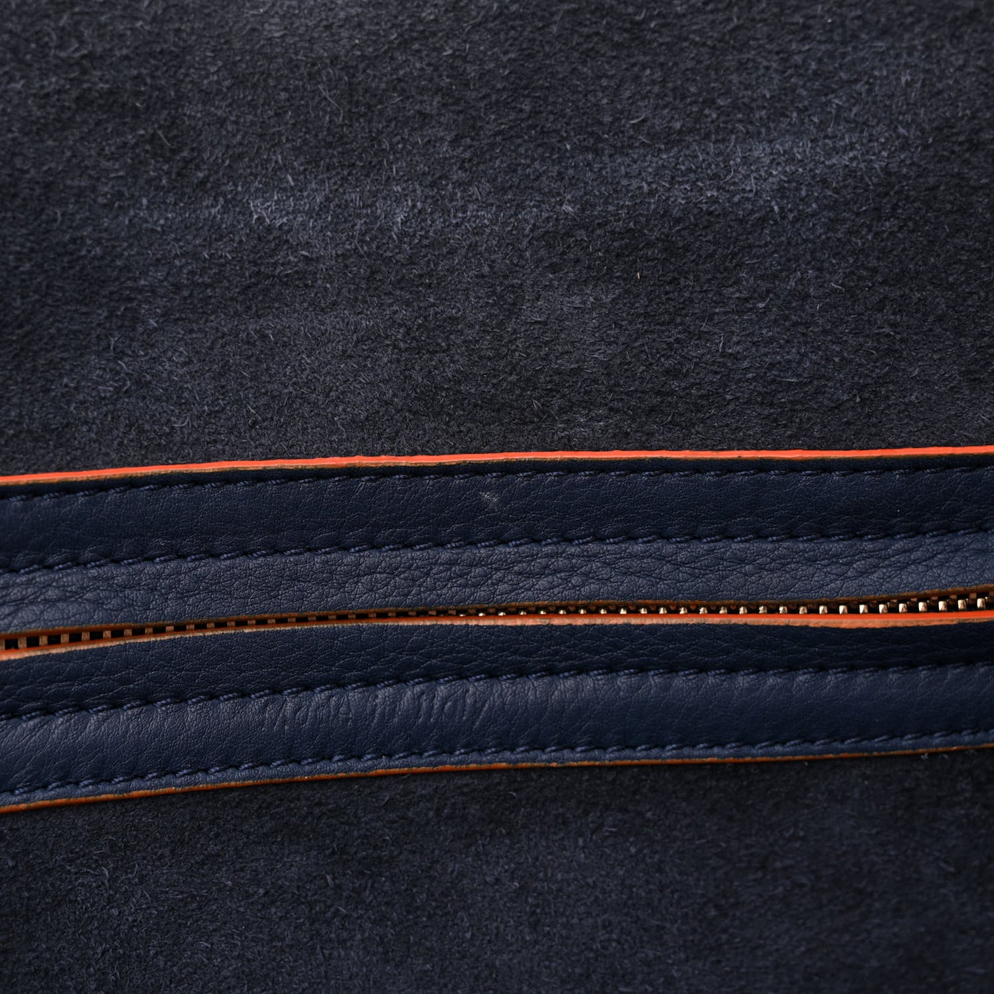 Supple Calfskin Large Phantom Luggage Navy Blue Orange