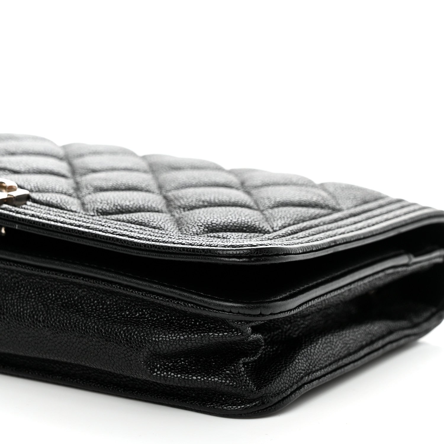 Chanel Caviar Quilted Boy Wallet On Chain WOC Black 9 of 15