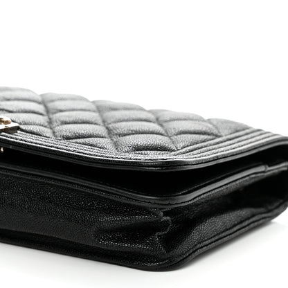 Chanel Caviar Quilted Boy Wallet On Chain WOC Black 9 of 15