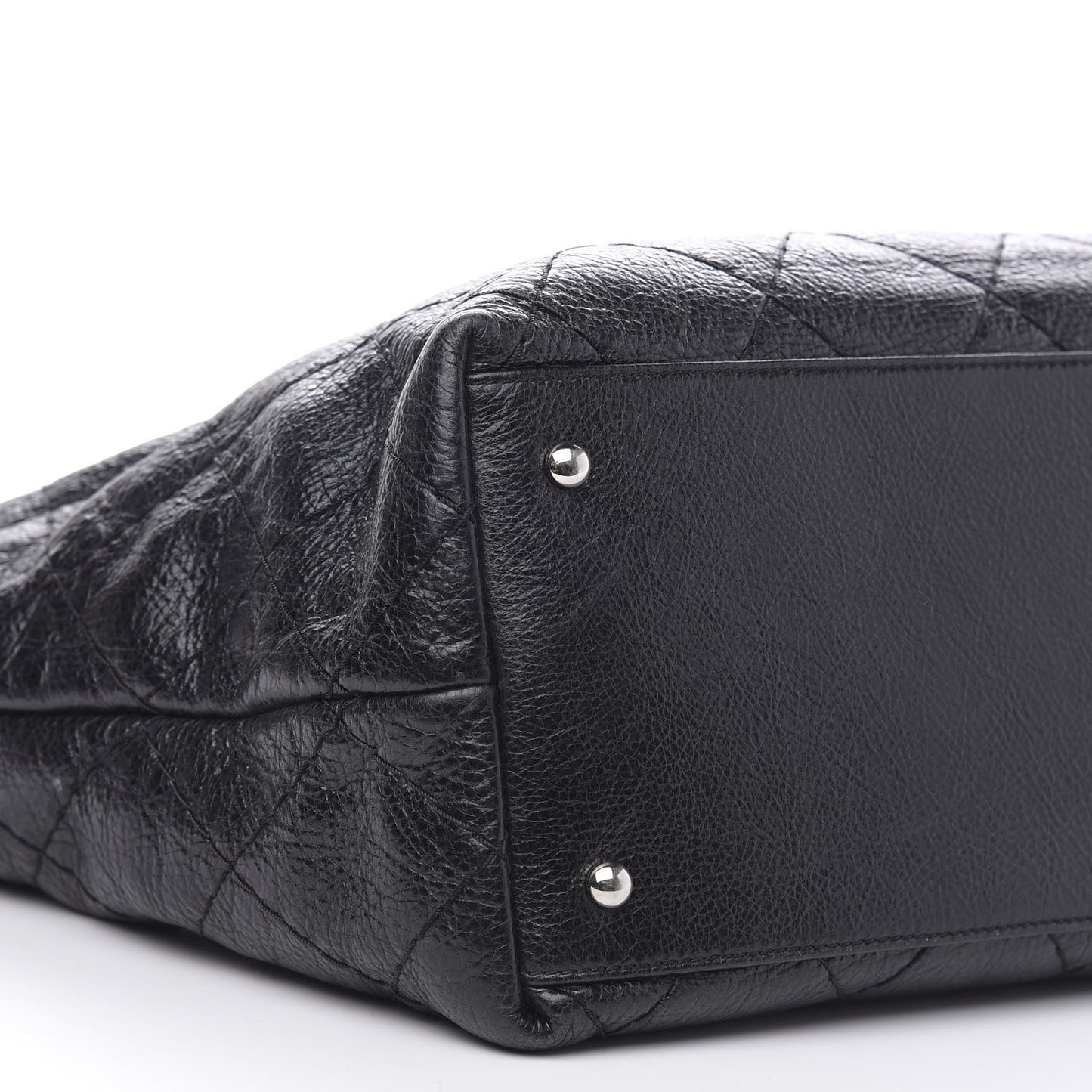 Glazed Calfskin Large On The Road Tote Black