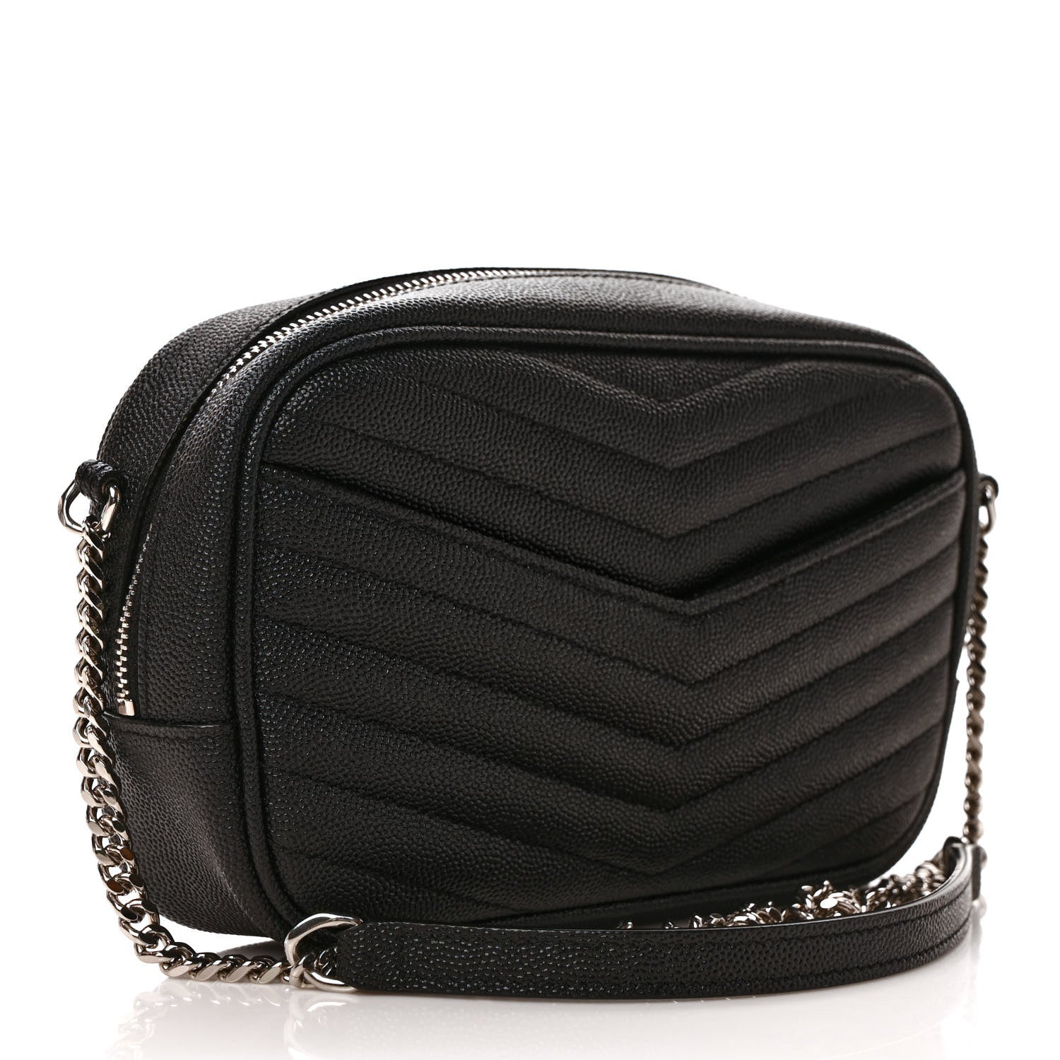 Saint Laurent Grain De Poudre Matelasse Monogram Mini Lou Camera Bag Black 3 of 9