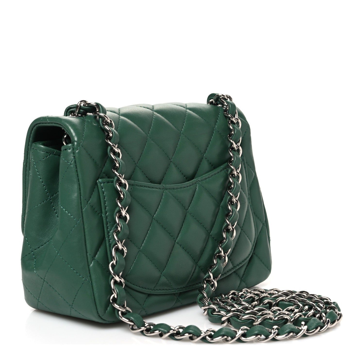Chanel Lambskin Quilted Mini Square Flap Green 3 of 10
