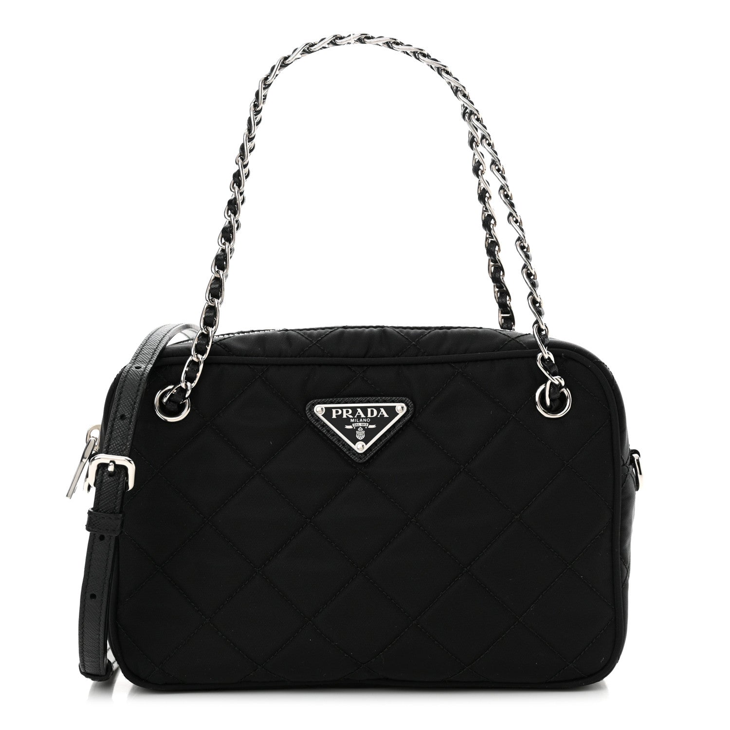 Prada Nylon Tessuto Impuntu Quilted Bandoliera Crossbody Bag Black 1 of 13
