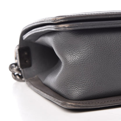 Chanel Calfskin Double Stitch Medium Boy Flap Grey 8 of 14
