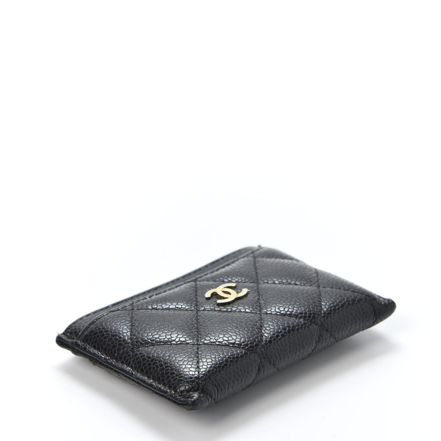 Caviar Quilted Card Holder Black