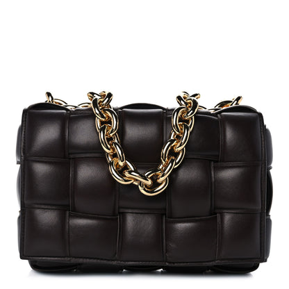 Bottega Veneta Lambskin Maxi Intreccio Padded Chain Cassette Crossbody Bag Black 1 of 9