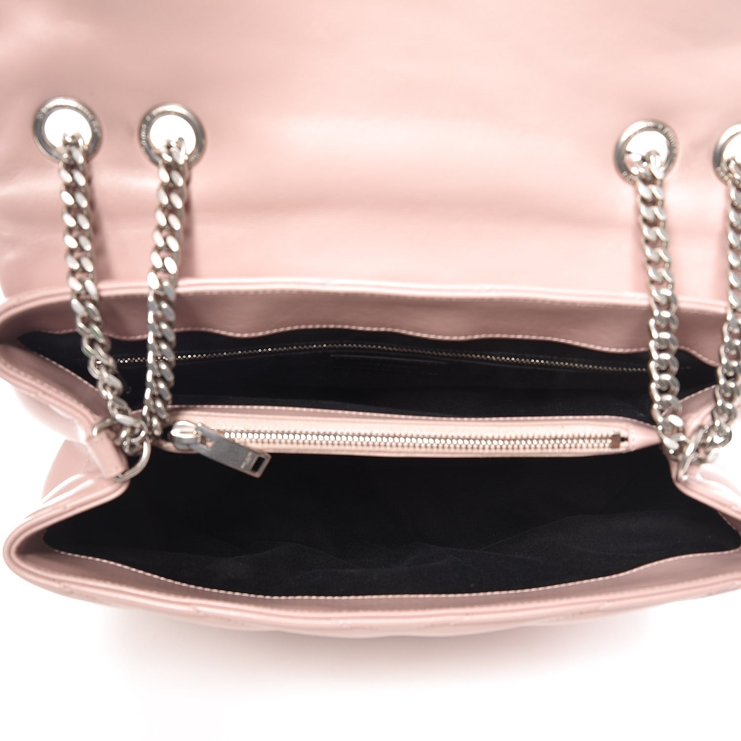 Saint Laurent Calfskin Y Quilted Monogram Medium Loulou Chain Satchel Rose Antic 5 of 14