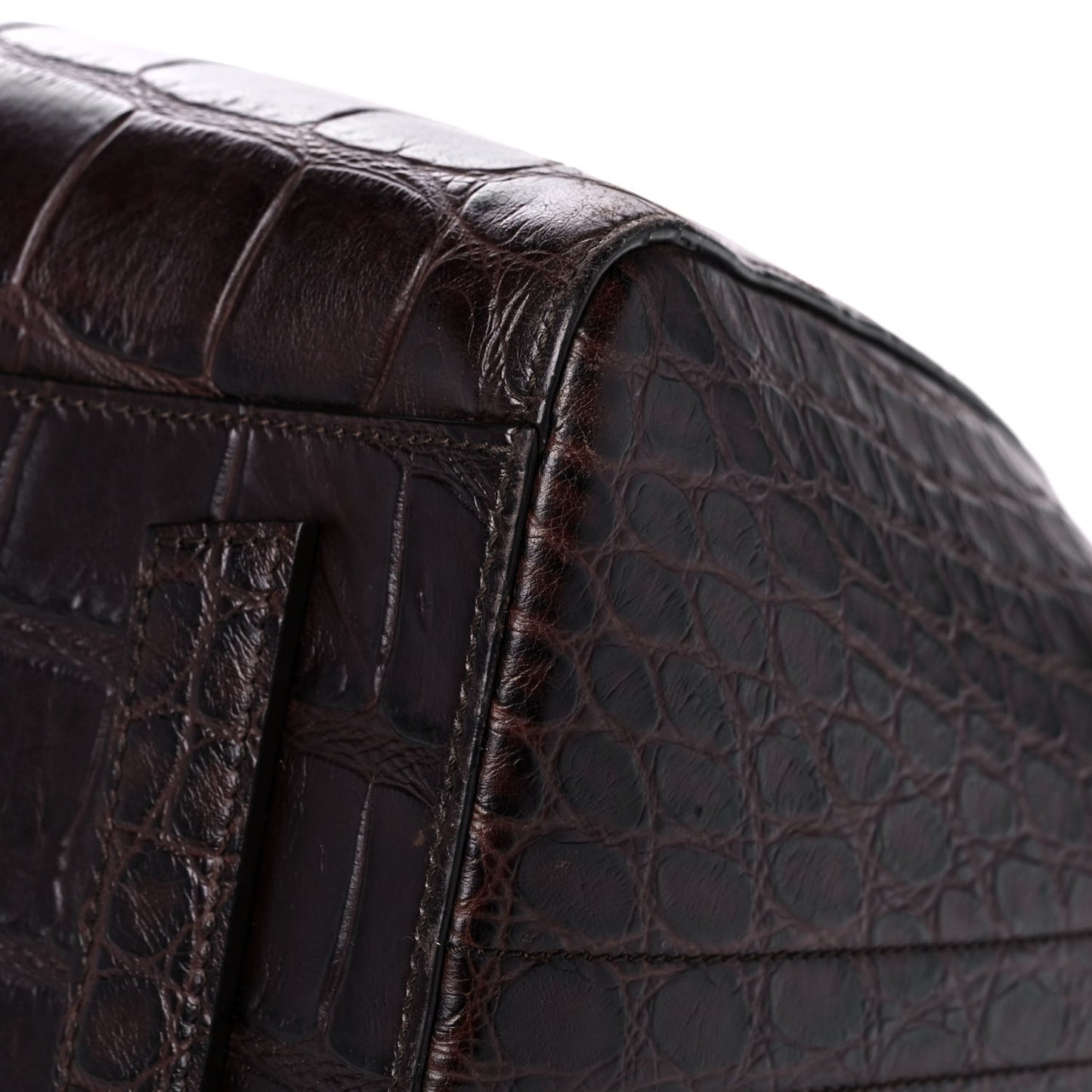 Calfskin Crocodile Embossed 3D Stud Medium Antigona Brown