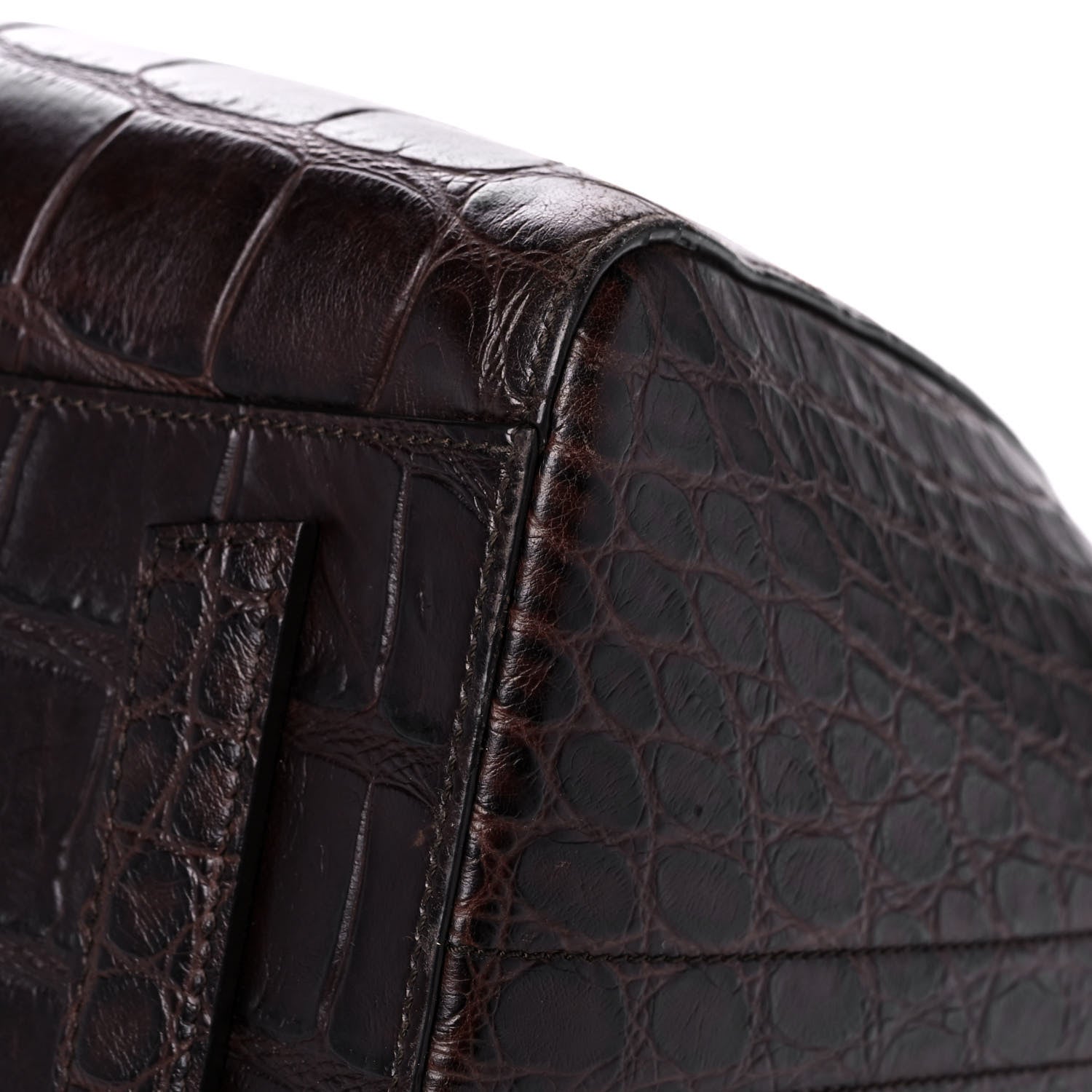Givenchy Calfskin Crocodile Embossed 3D Stud Medium Antigona Brown 9 of 12