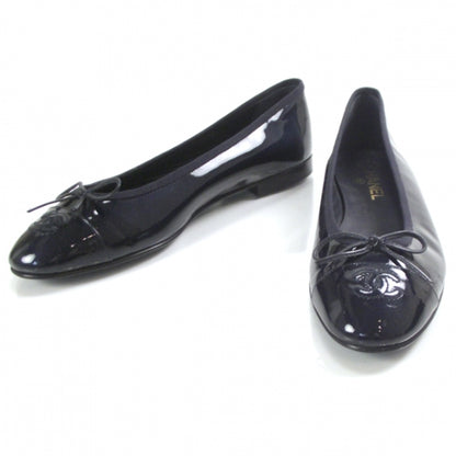 Chanel Patent Classic CC Ballet Flats 40 Navy 1 of 9