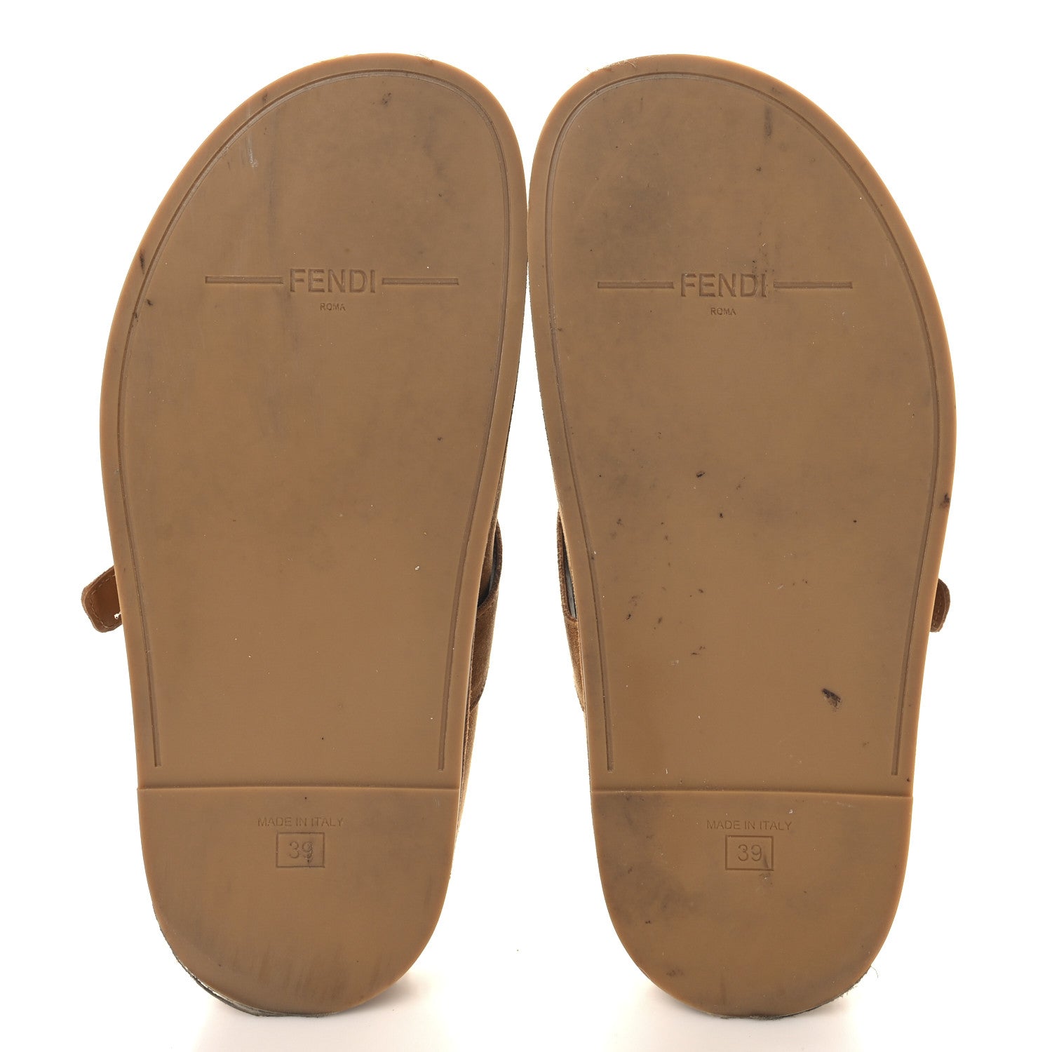 Fendi Suede Shearling Fendi Feel Buckled Clogs 39 Caramel Latte 6 of 9
