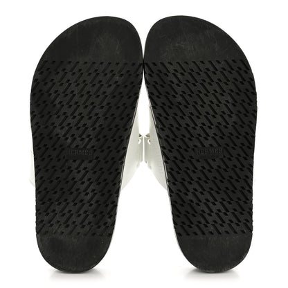 Hermes Calfskin Womens Chypre Sandals 37 White 6 of 11