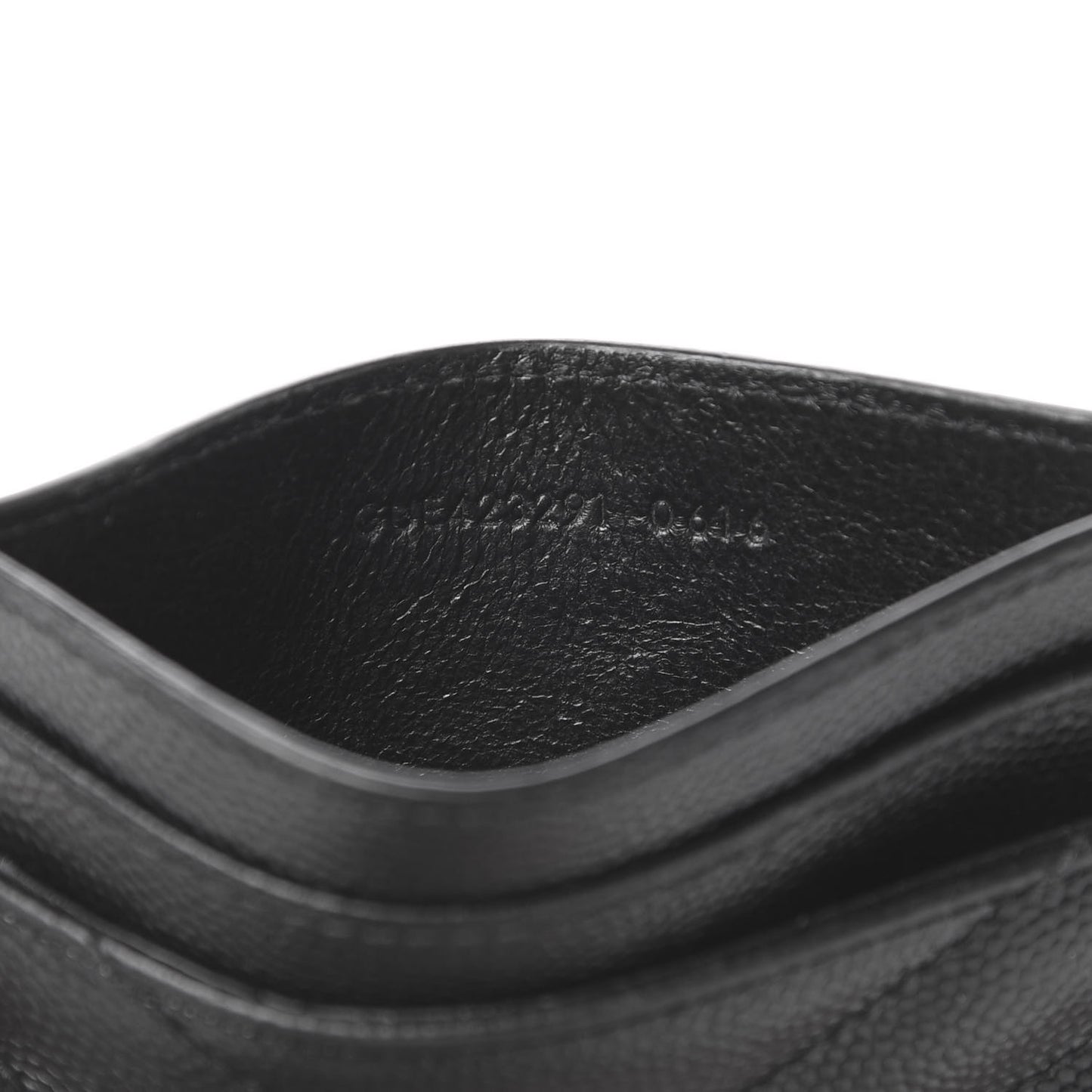 Grain De Poudre Matelasse Chevron Monogram Credit Card Case Black