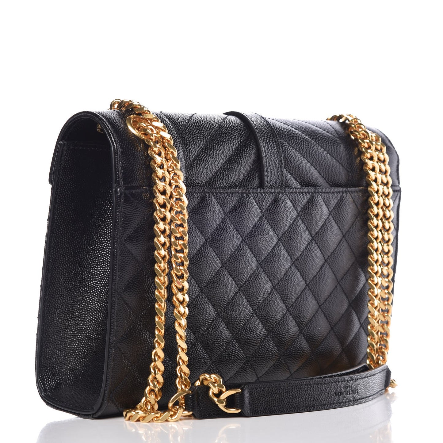 Grain De Poudre Textured Mixed Matelasse Triquilt Medium Monogram Satchel Black