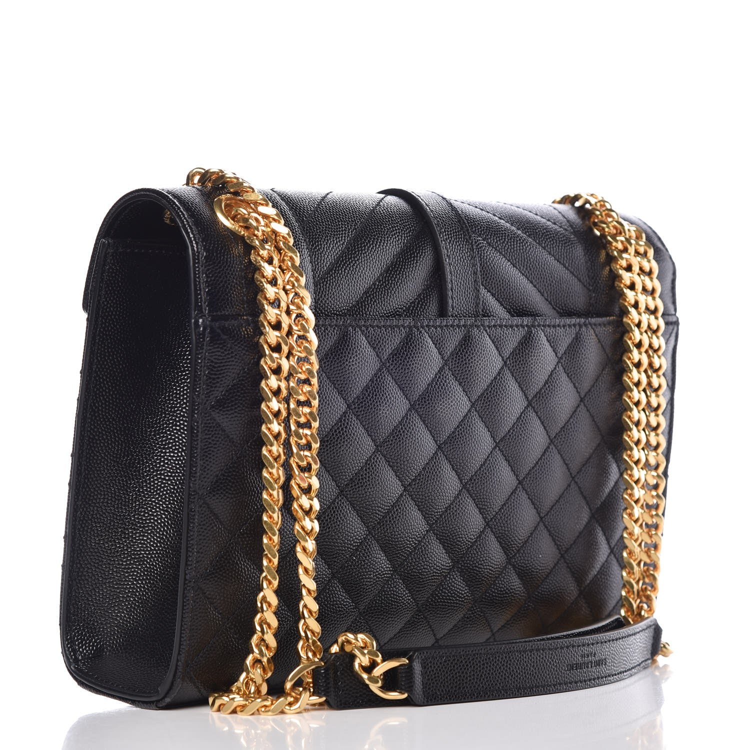 Saint Laurent Grain De Poudre Textured Mixed Matelasse Triquilt Medium Monogram Satchel Black 4 of 8