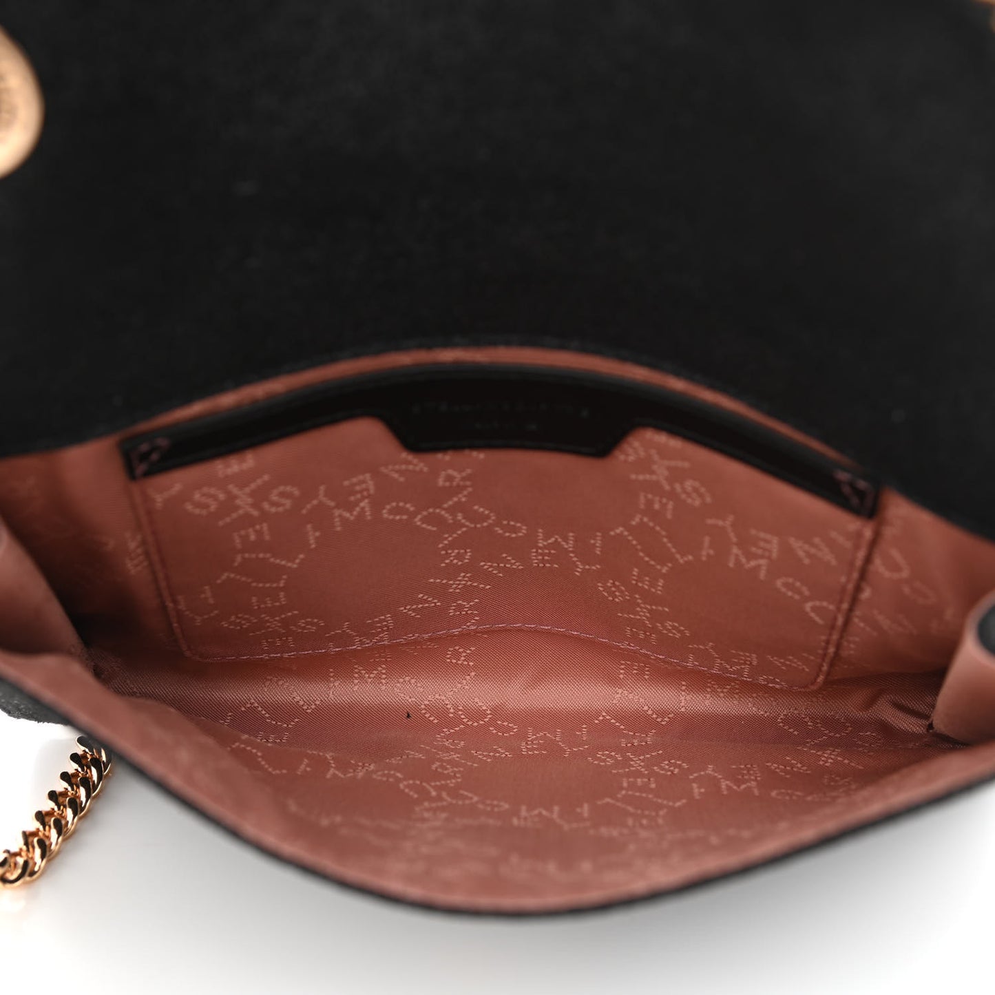 Shaggy Deer Mini Falabella Crossbody Bag Black