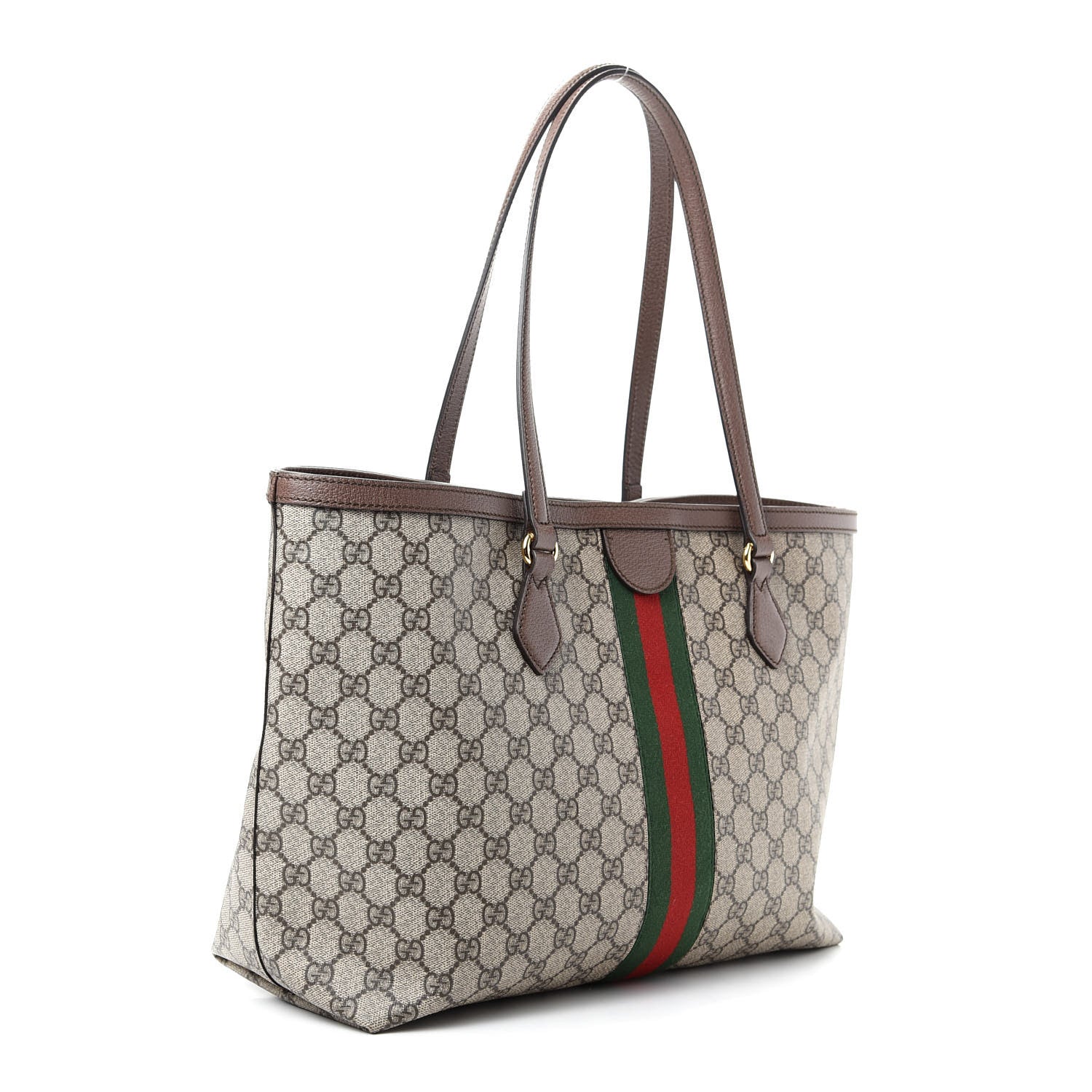 Gucci GG Supreme Monogram Medium Ophidia Shopping Tote Brown 3 of 9