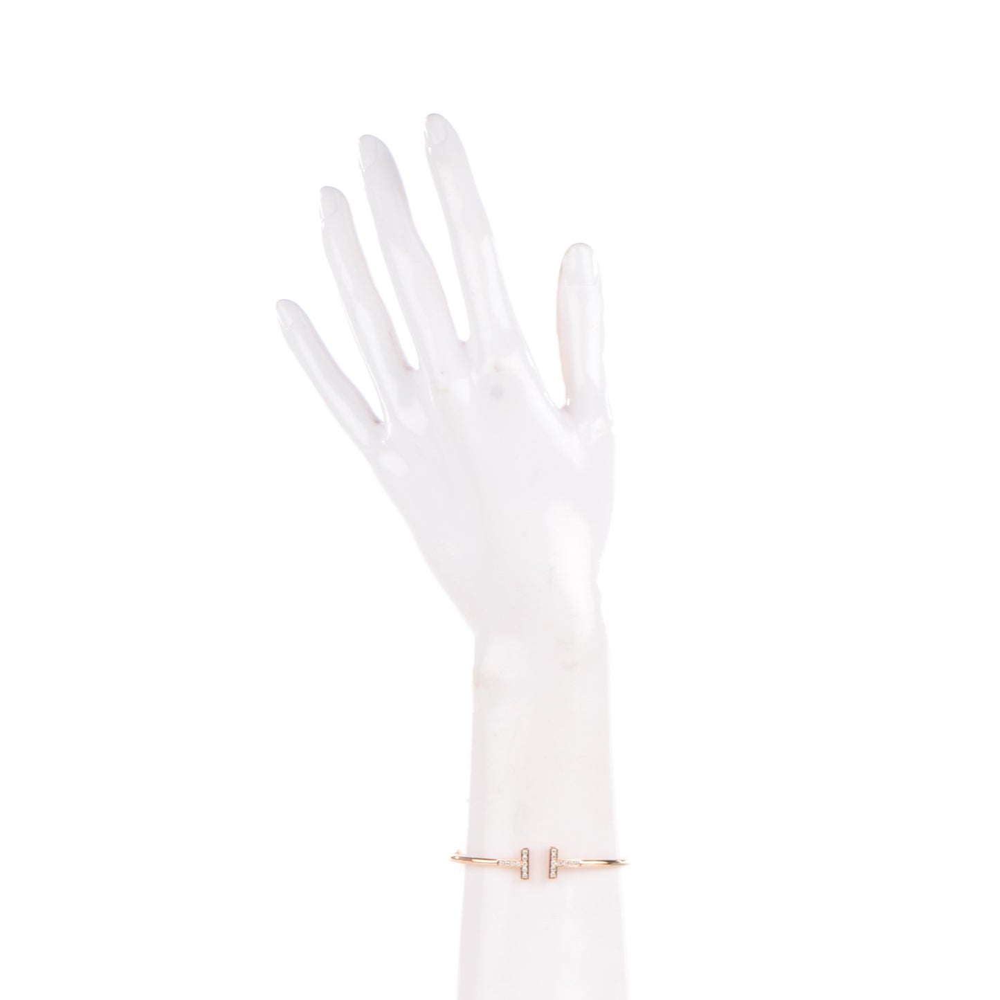 18K Rose Gold Diamond T Wire Bracelet