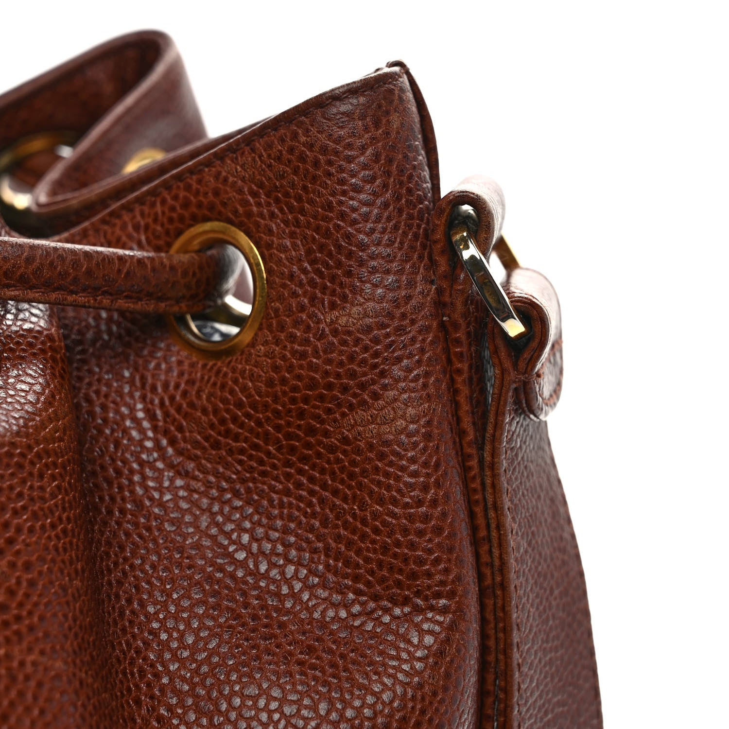 Chanel Caviar Drawstring Bucket Bag Brown 13 of 13