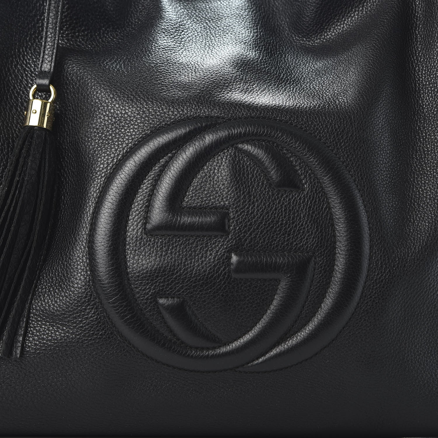 Gucci Pebbled Calfskin Large Soho Shoulder Bag Black 9 of 9