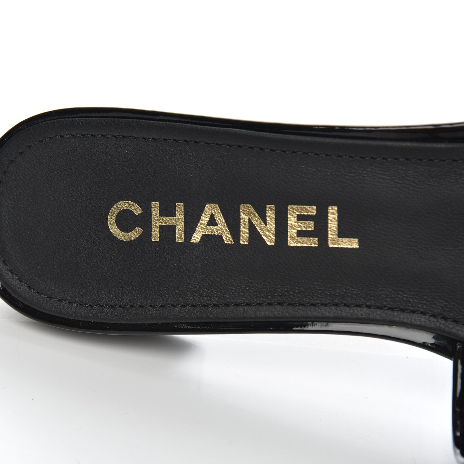 Chanel Mesh Patent Calfskin CC Mules 39 Black 6 of 8