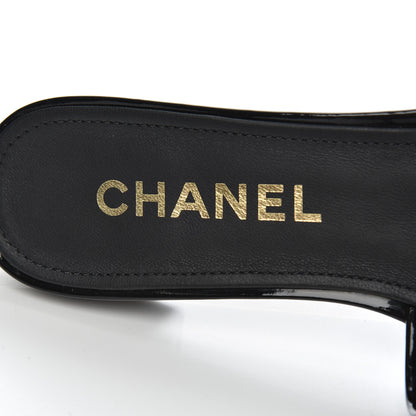 Chanel Mesh Patent Calfskin CC Mules 39 Black 6 of 8