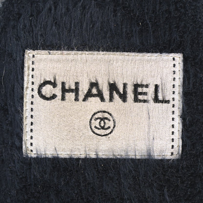 Chanel Terry CC Flat Mules Sandals 37 Navy 7 of 7