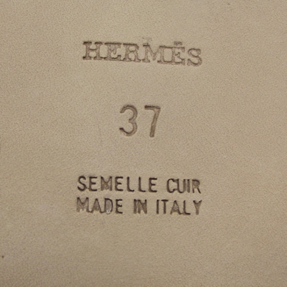 Hermes Leather Oran Sandals 37 Mykonos 7 of 7