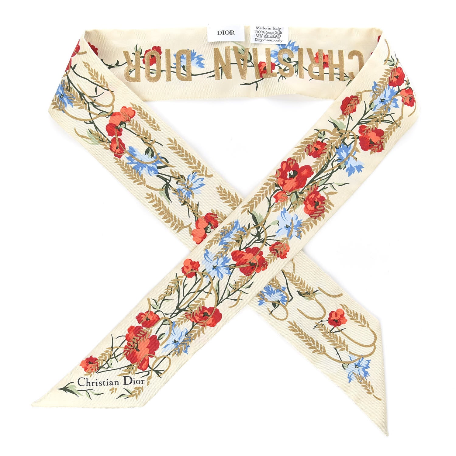 Christian Dior Silk Hibiscus Mitzah Scarf Multicolor 1 of 3