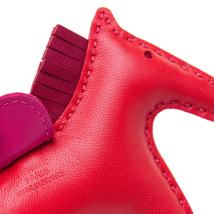 Hermes Milo Lambskin Grigri Rodeo Horse Bag Charm PM Rouge Indien Rubis Rose Mexico 3 of 5