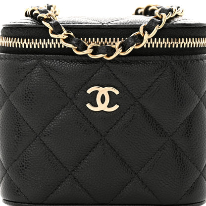 Chanel Caviar Quilted Mini Vanity Case With Chain Black 8 of 11