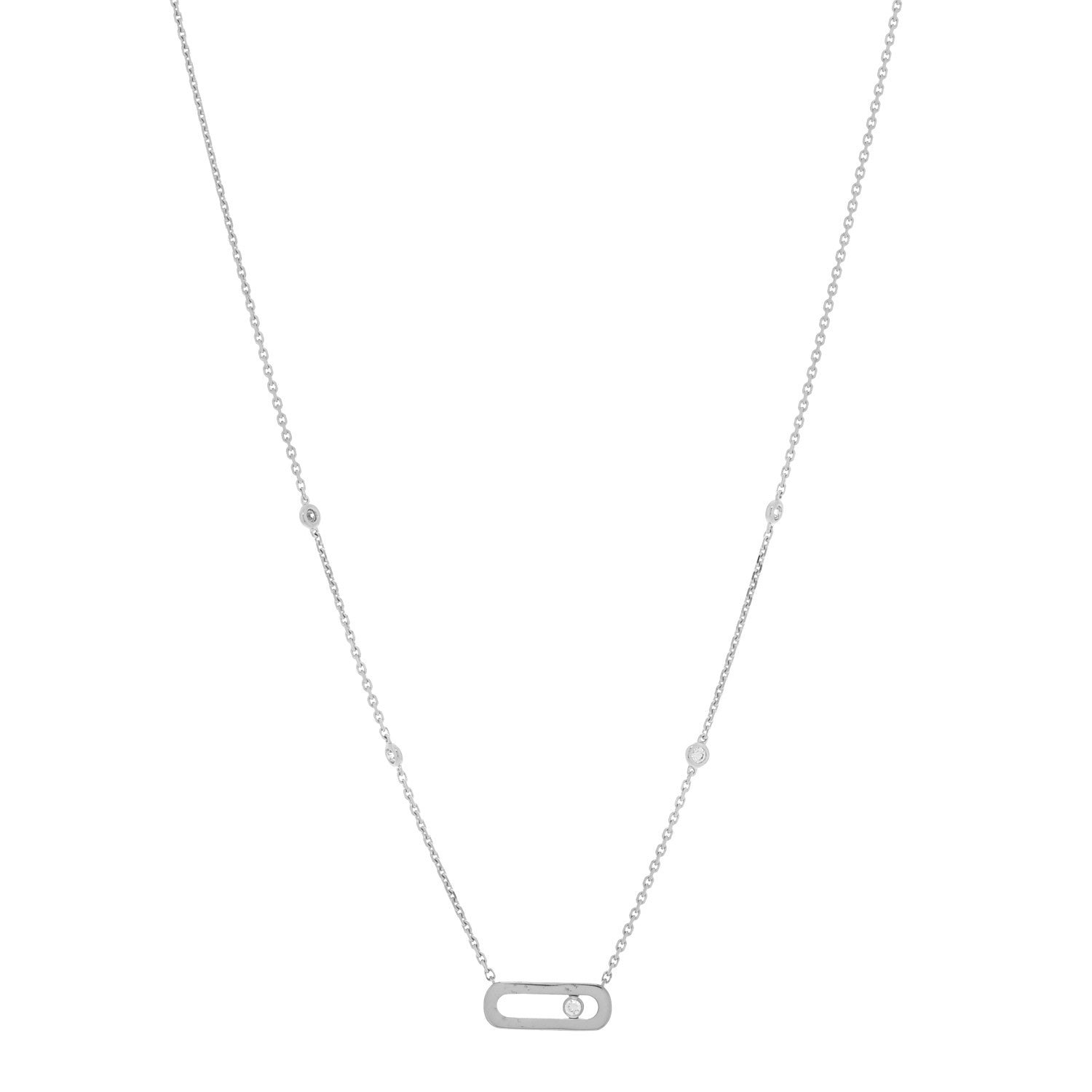 Messika 18K White Gold Diamond Move Uno Necklace 1 of 5