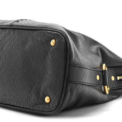 Saint Laurent Calfskin Snakeskin Embossed Oversized Muse Black 9 of 12